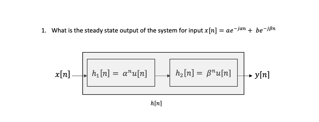 Solved 1. What is the steady state output of the system for | Chegg.com