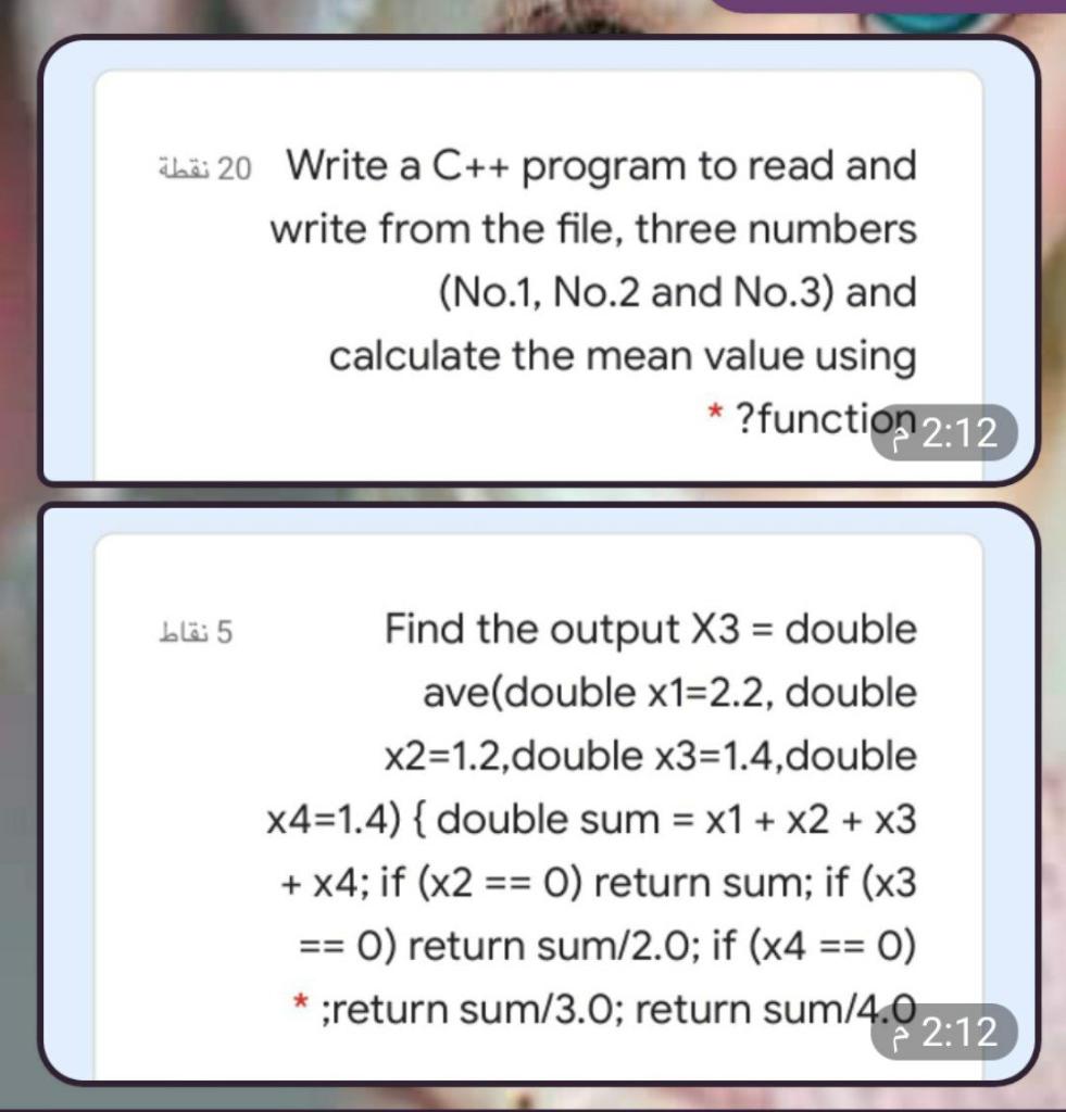 Solved ähä 20 Write a C++ program to read and write from the | Chegg.com
