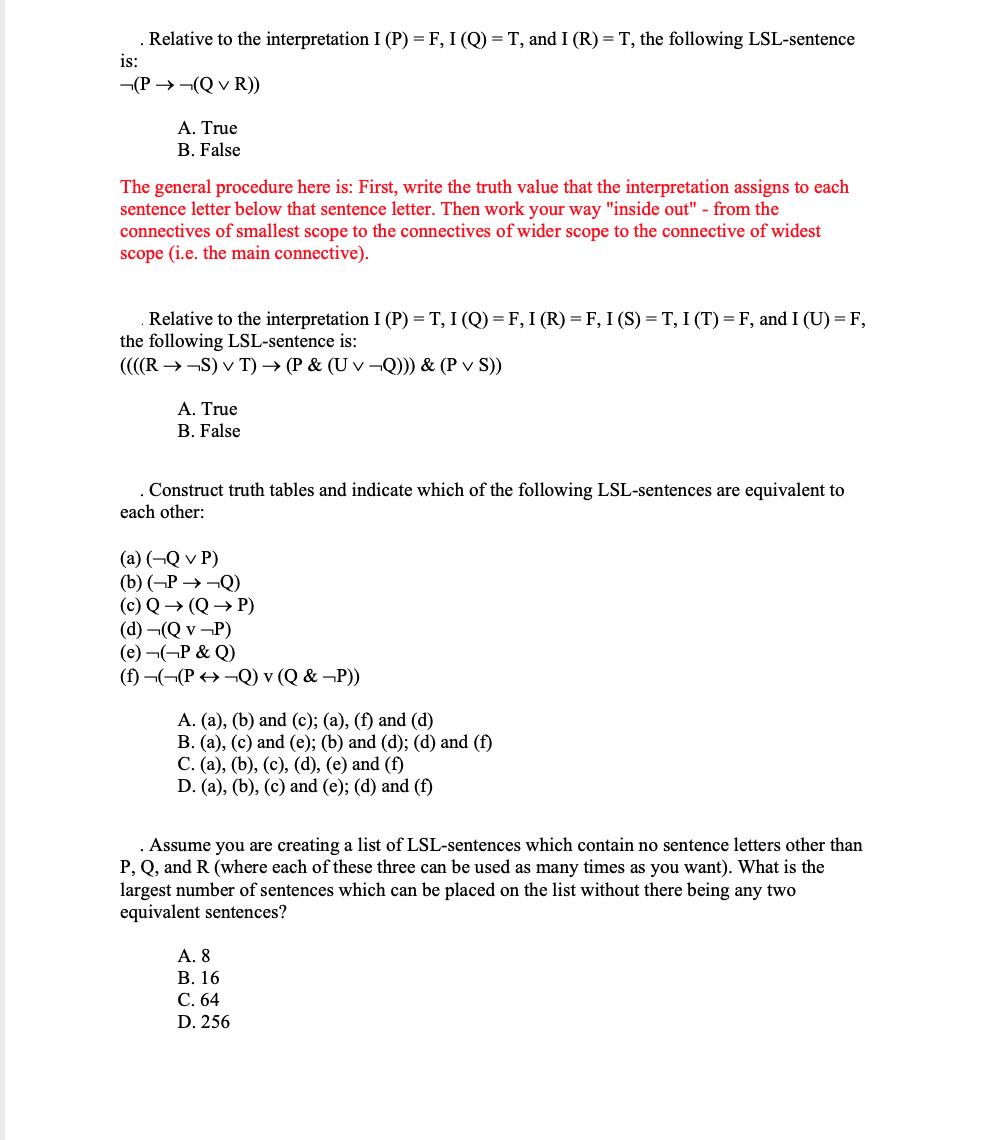 Solved Relative To The Interpretation I P F I Q Chegg Com