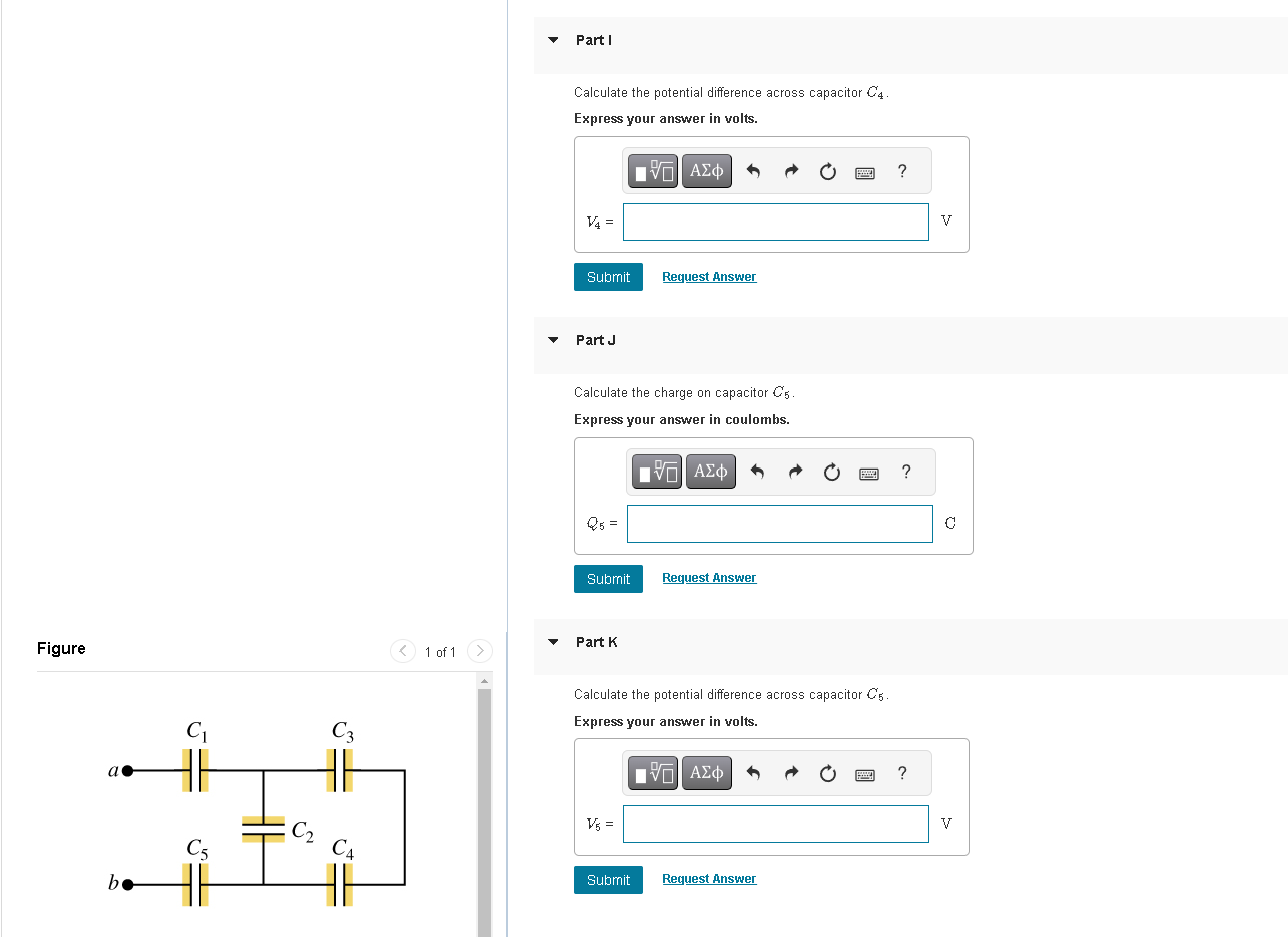 Solved ln (Figure 1),C1=C5=8.1μF and C2=C3=C4=4.9μF. The | Chegg.com
