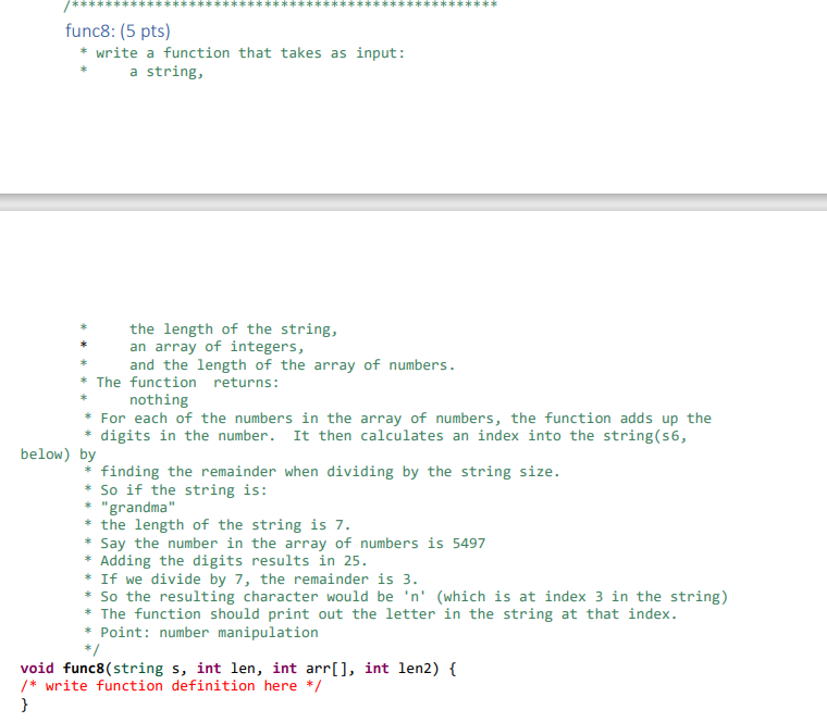 Solved func8: (5 pts) write a function that takes as input: | Chegg.com
