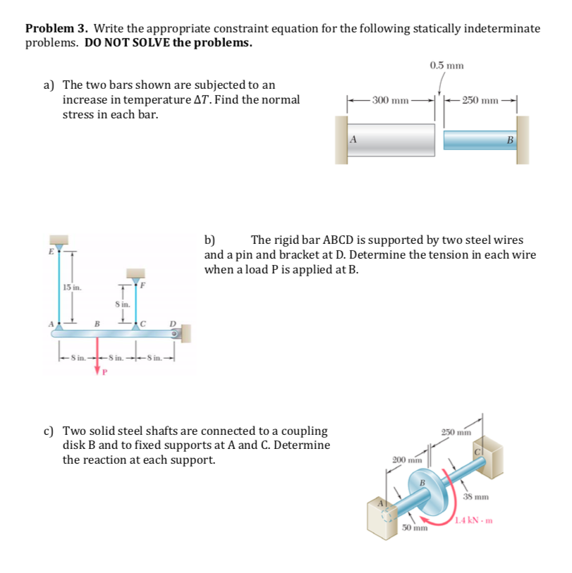 Solved Problem 3. Write The Appropriate Constraint Equation | Chegg.com