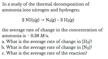 Solved In a study of the thermal decomposition of ammonia | Chegg.com