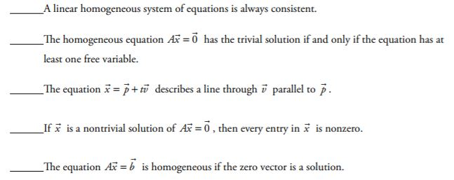 the trivial solution of homogeneous linear equation is