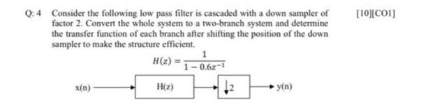 Solved 4 Consider the following low pass filter is cascaded | Chegg.com