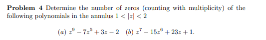 Solved Problem 4 Determine the number of zeros (counting | Chegg.com