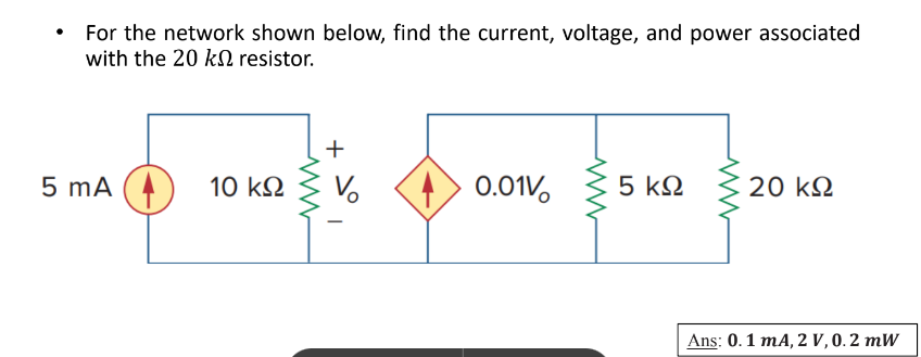 Solved - For the network shown below, find the current, | Chegg.com