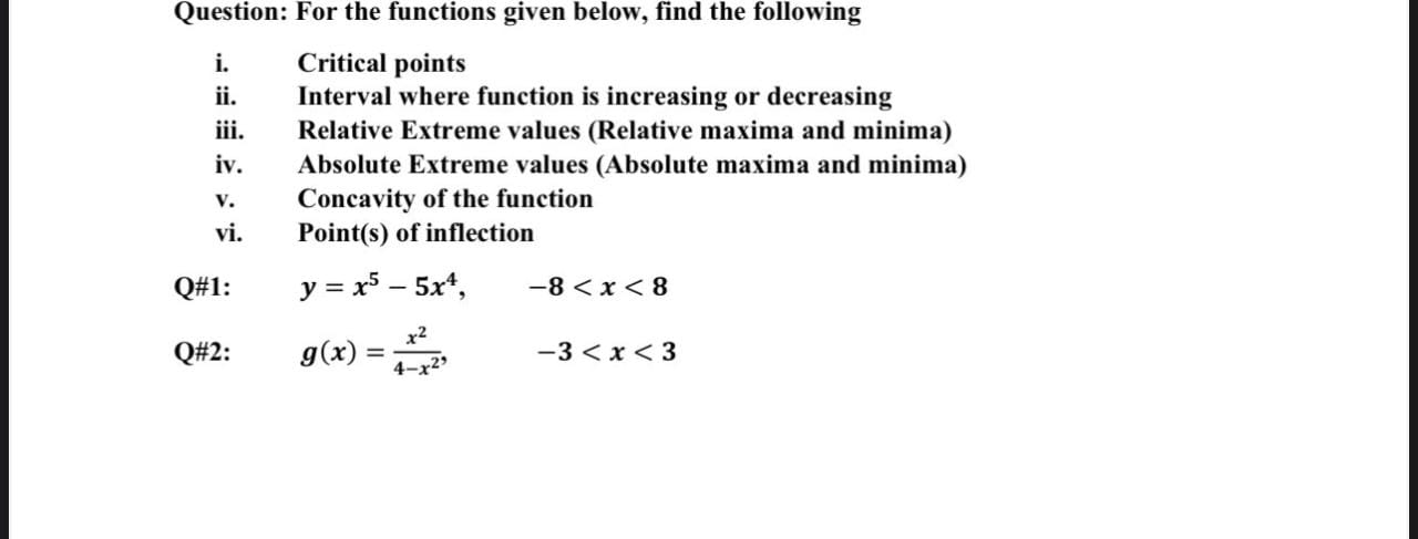 Solved Question For The Functions Given Below Find The 3667