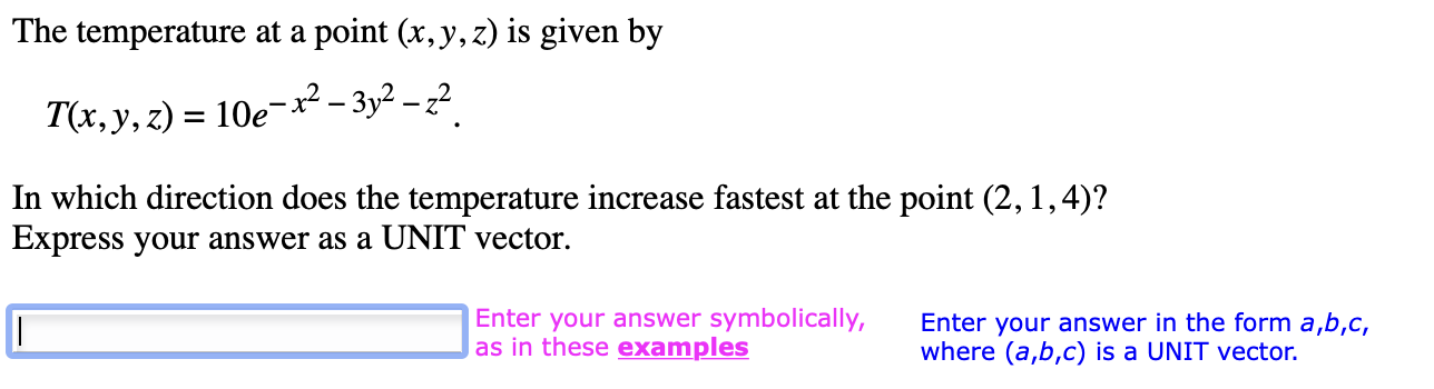 Solved The temperature at a point (x,y,z) is given by | Chegg.com