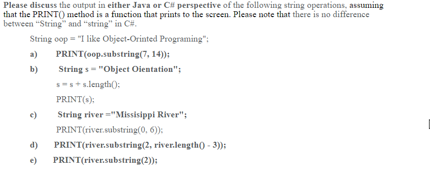 Solved Please discuss the output in either Java or C# | Chegg.com