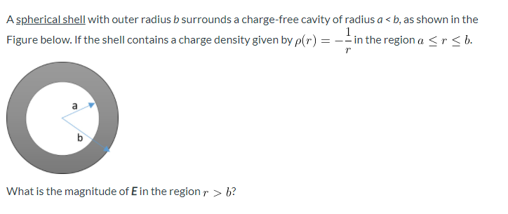 Solved A Spherical Shell With Outer Radius B Surrounds A | Chegg.com