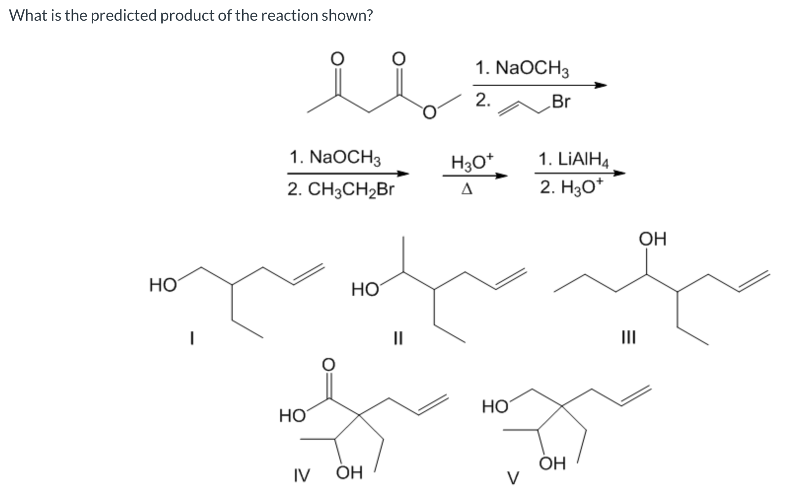 Solved What is the predicted product of the reaction shown? | Chegg.com