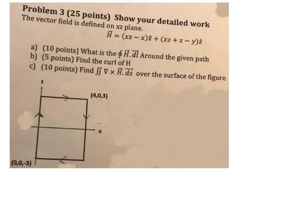 Solved Problem 3 (25 points) Show your detailed work The | Chegg.com