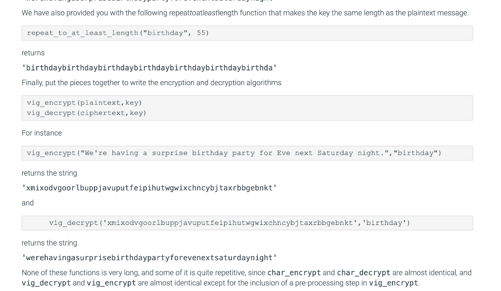 Solved 15.2 LAB: Encryption / Decryption - Part 2 (Vigenere | Chegg.com