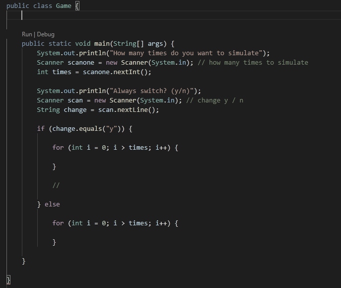 Solved 1. Finish simulation program of the Monty Hall | Chegg.com