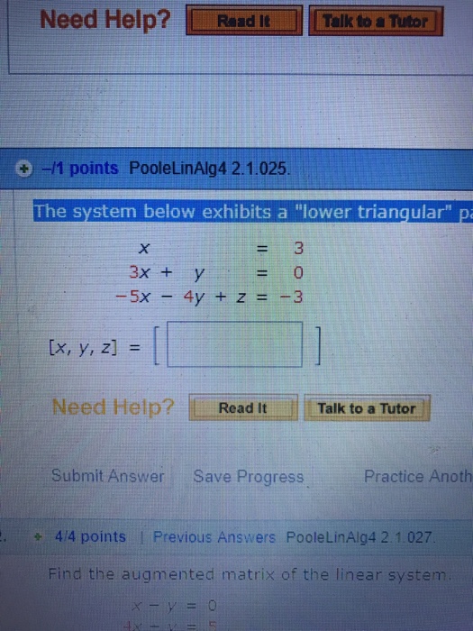 Solved The system below exhibits a lower triangular pattern | Chegg.com