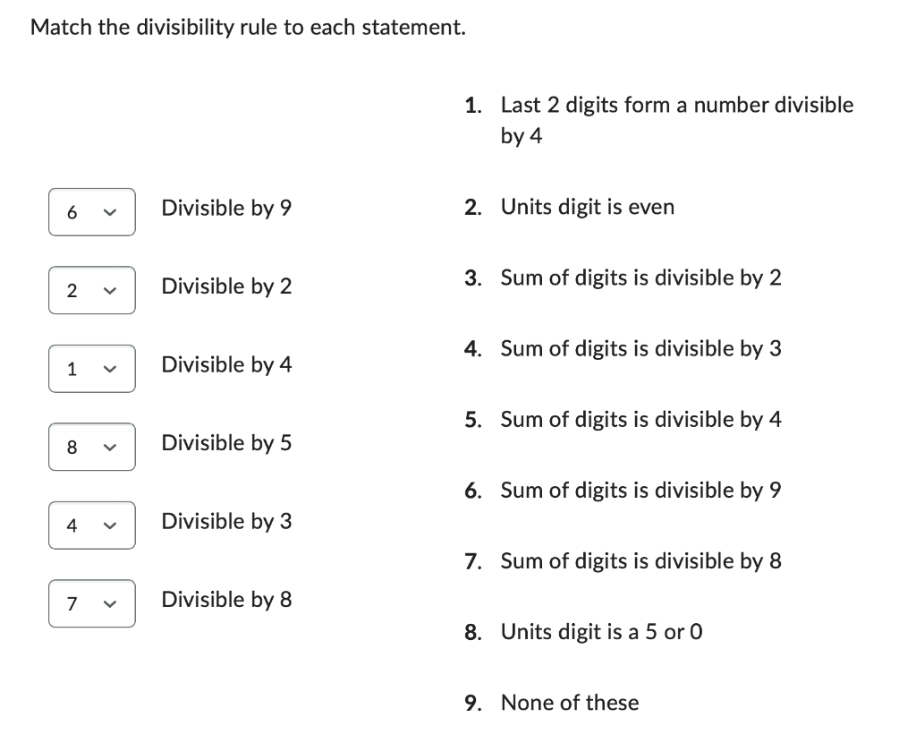 solved-match-the-divisibility-rule-to-each-statement-6-2-1-chegg