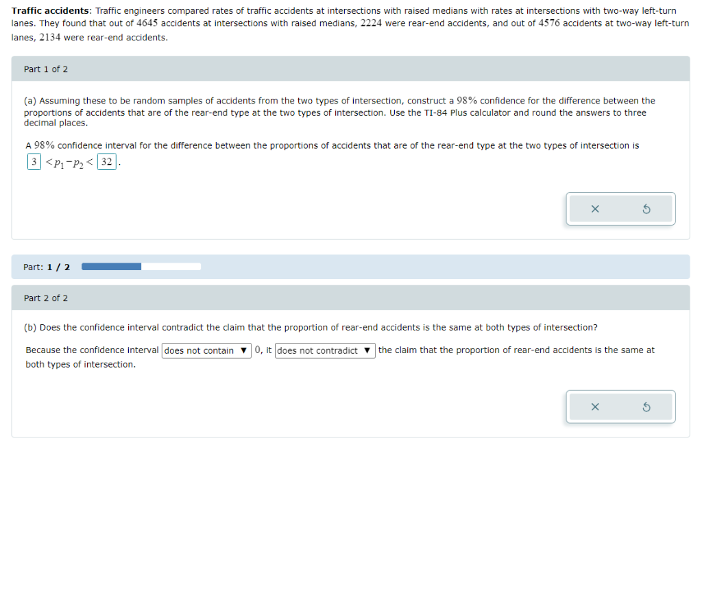 Solved Traffic accidents Traffic engineers compared rates