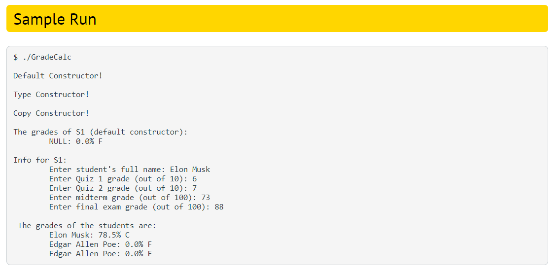 Solved You are to write a program for a class with the | Chegg.com