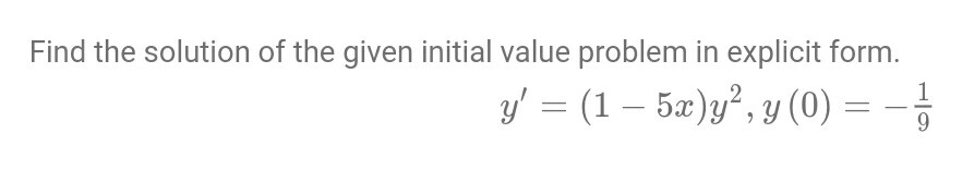 Solved Find the solution of the given initial value problem | Chegg.com