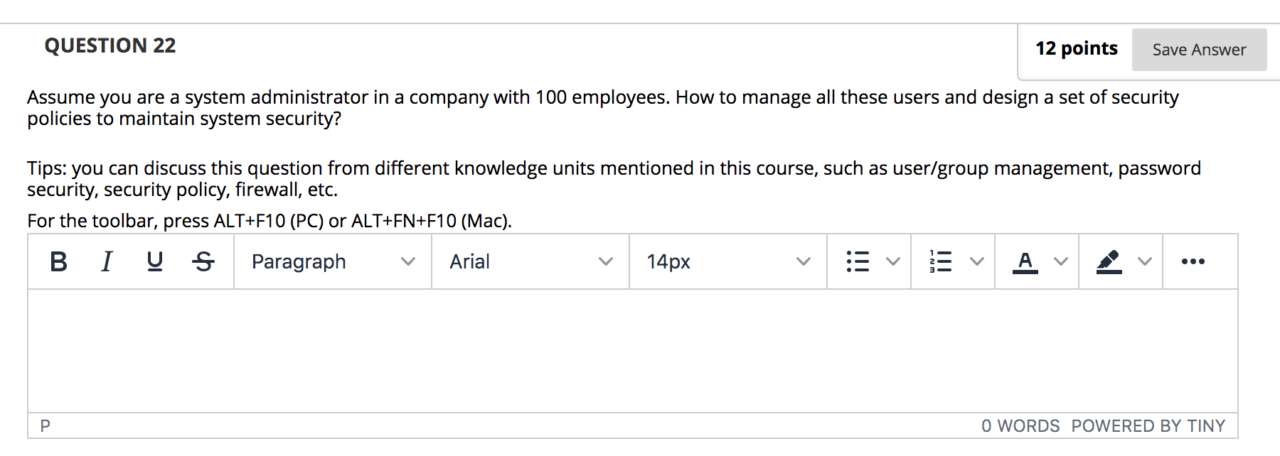 Solved QUESTION 22 12 points Save Answer Assume you are a | Chegg.com