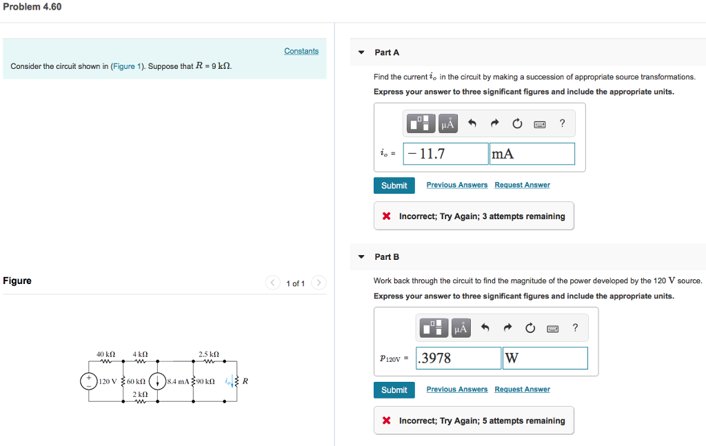 Solved Problem 4.60 Part A Consider the circuit shown in | Chegg.com