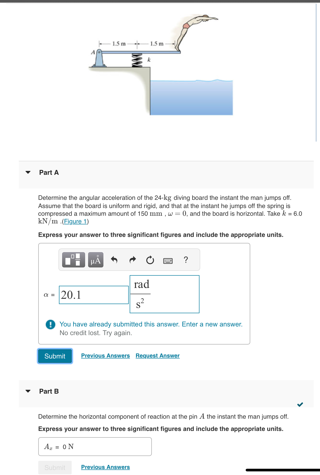 Solved Part ADetermine the angular acceleration of the 24-kg | Chegg.com