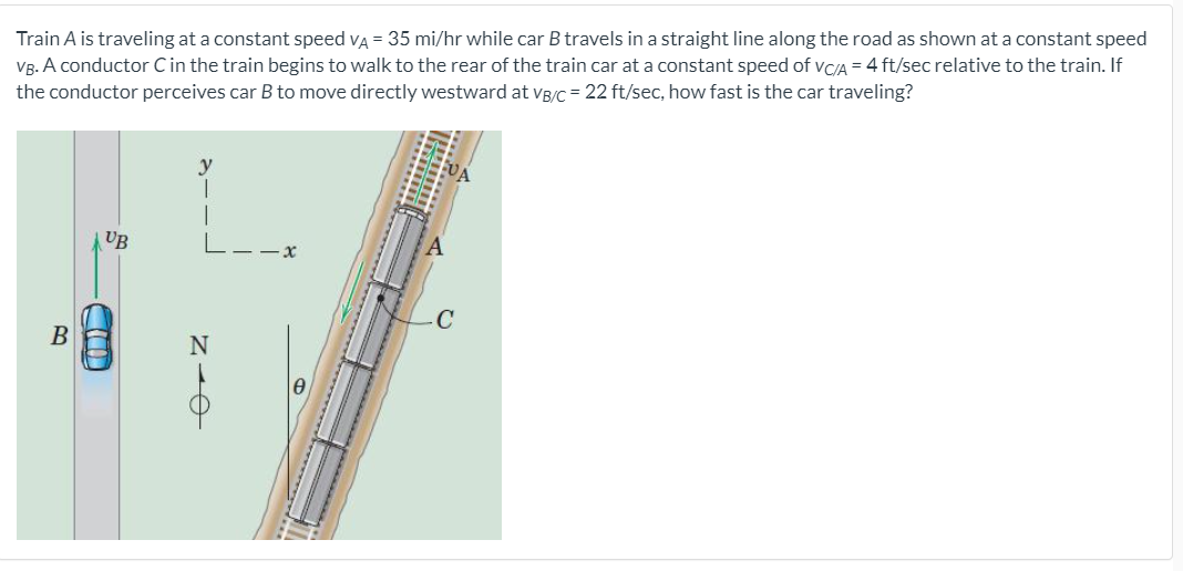 Solved Train A Is Traveling At A Constant Speed VA = 35 | Chegg.com