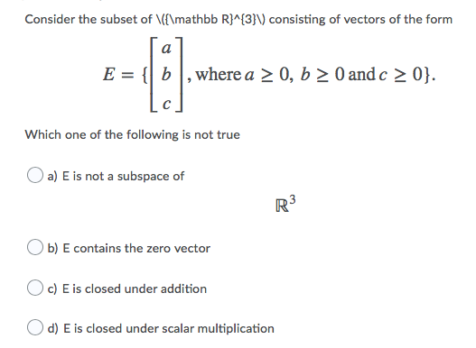 Solved Consider The Subset Of Mathbb R 3 Consist Chegg Com