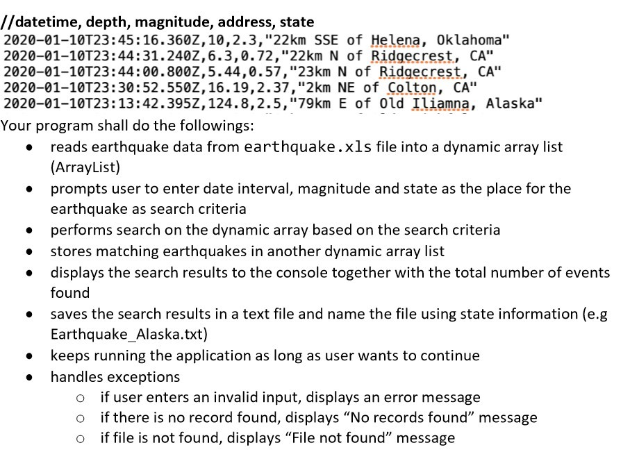 //datetime, depth, magnitude, address, state 2020-01-10T23:45:16.3602,10,2.3,22km SSE of Helena, Oklahoma 2020-01-10T23:44: