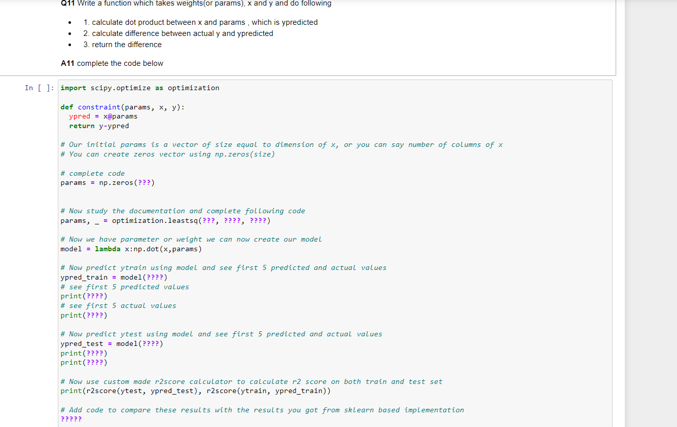 ain), Q10 Each of the sklearn models have different | Chegg.com