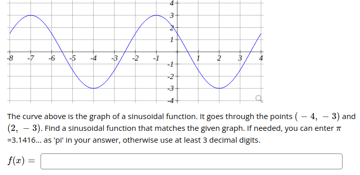 Solved The curve above is the graph of a sinusoidal | Chegg.com