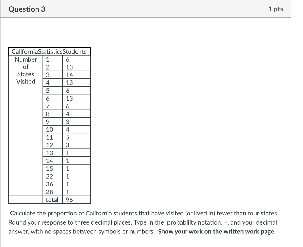 Solved Exercise 10 California Statistics Students Number 1 6 | Chegg.com