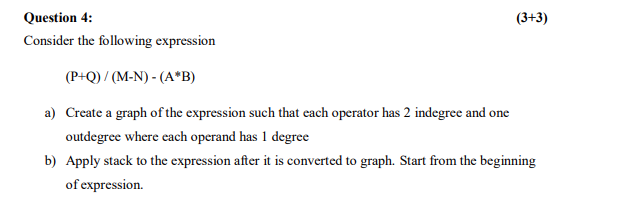 Solved (3+3) Question 4: Consider the following expression | Chegg.com