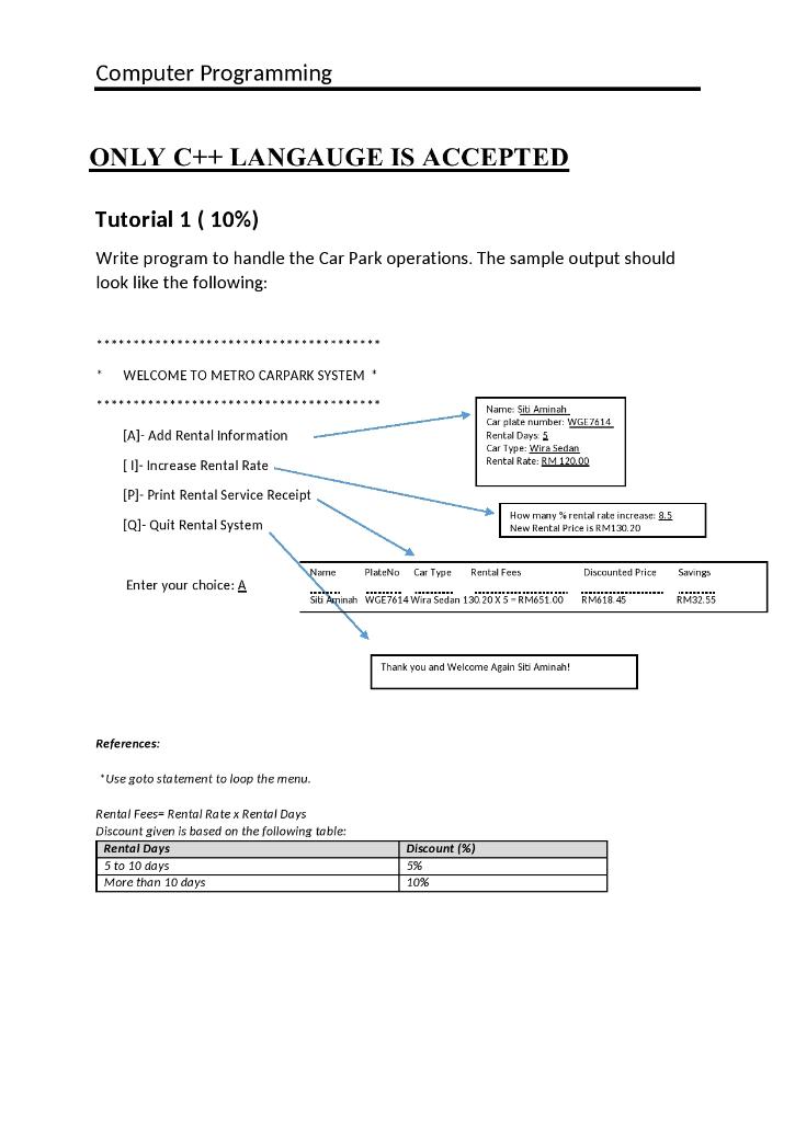 Solved Computer Programming ONLY C++ LANGAUGE IS ACCEPTED | Chegg.com