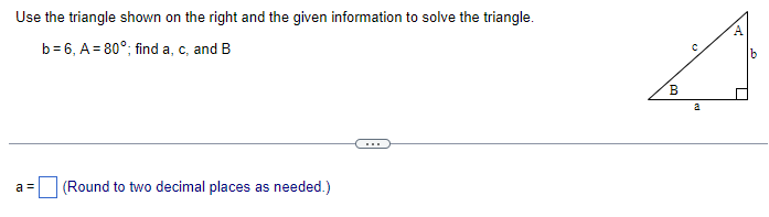 Solved Use the triangle shown on the right and the given | Chegg.com