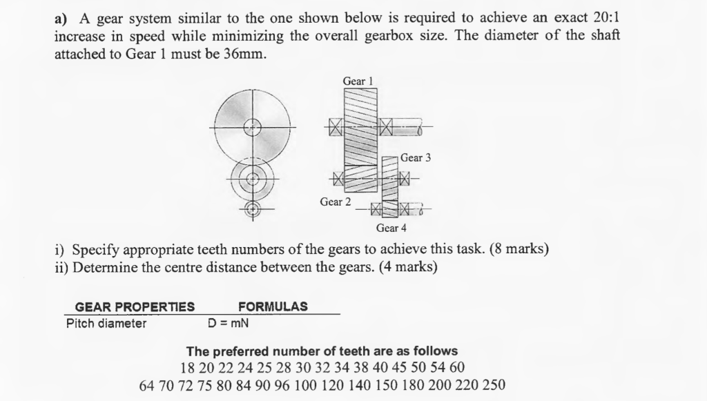 a) A gear system similar to the one shown below is | Chegg.com