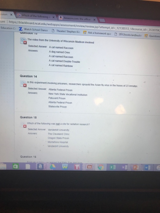 Solved the office. × blackboard.ncat.edu/webapps/assessmentr