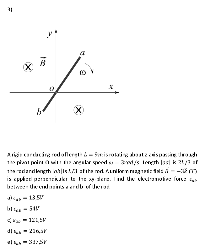 3 Y1 A B X 0 0 H B X A Rigid Conducting Rod Of Chegg Com