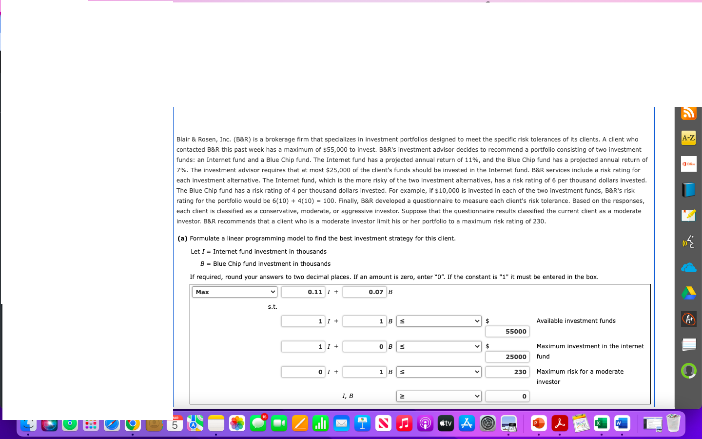 Solved Blair \& Rosen, Inc. (B\&R) is a brokerage firm that