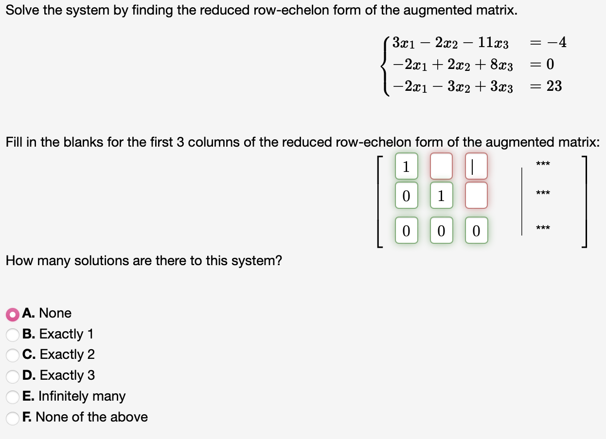 Solved Solve the system by finding the reduced row-echelon | Chegg.com