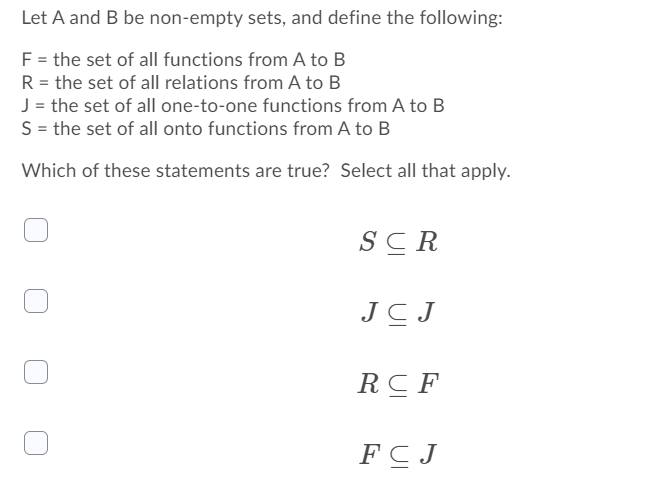 Solved Let A And B Be Non-empty Sets, And Define The | Chegg.com