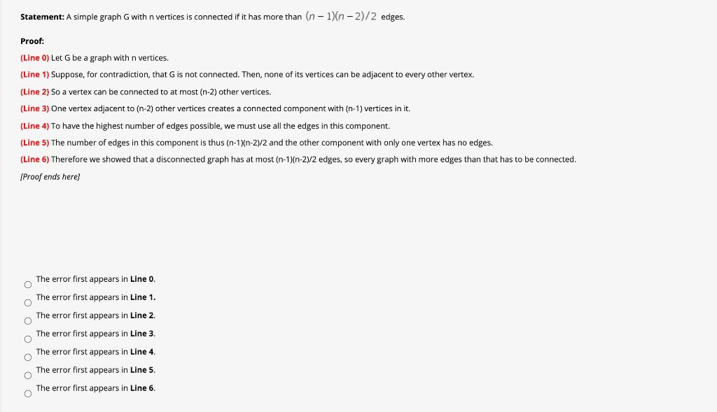 Solved Statement: A simple graph G with n vertices is | Chegg.com