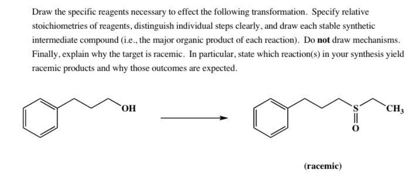 Solved Draw the specific reagents necessary to effect the | Chegg.com