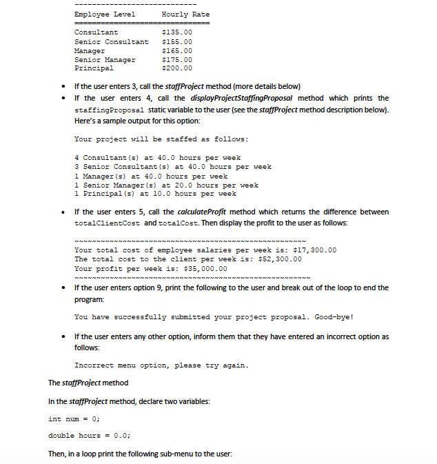 Solved Part II (80 points] Develop a menu-driven Java | Chegg.com