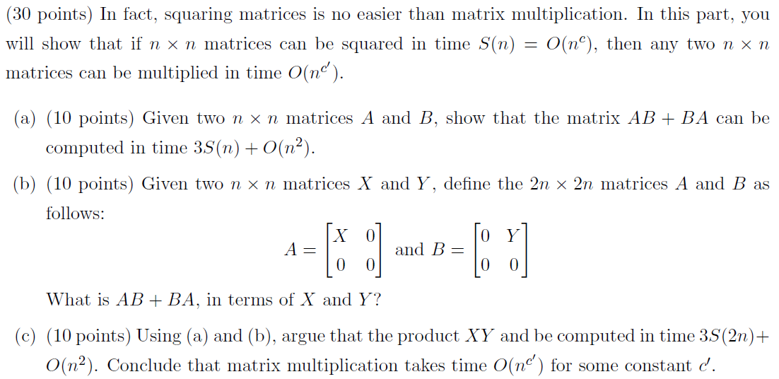 Solved The square of a matrix A on real numbers is its | Chegg.com