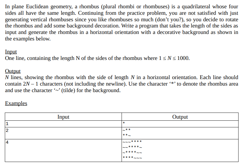 Solved In plane Euclidean geometry, a rhombus (plural rhombi | Chegg.com