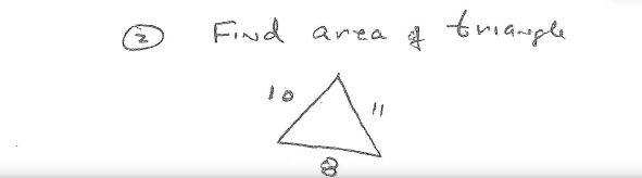 Solved Find area of triangle 
