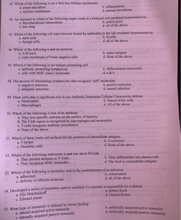 Solved 43. Which of the following is not a first line | Chegg.com