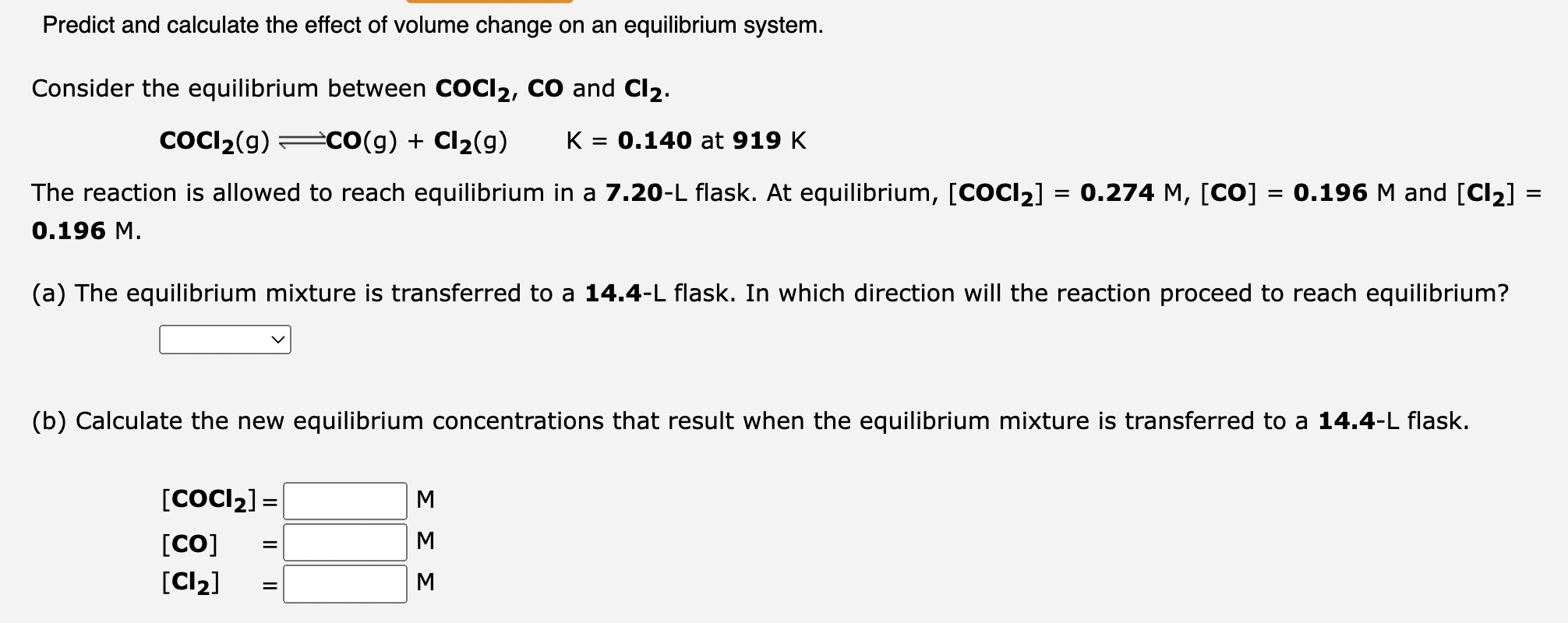 Solved Predict and calculate the effect of volume change on | Chegg.com